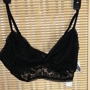 Womens OLD NAVY NWT Bralette Black Lace no padding size Med